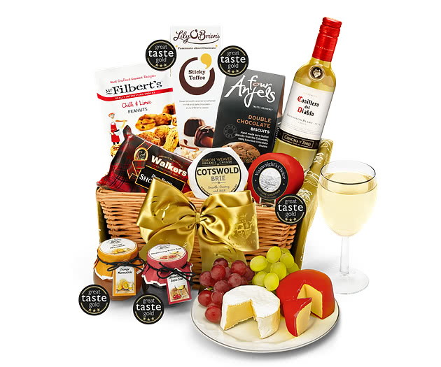 Thank You Downton Hamper With White Wine
